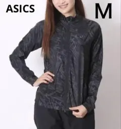 ASICS アシックス 総柄 薄手ウインドブレーカー ブルゾン　黒 Mのサムネイル