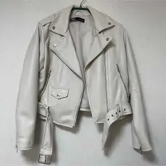 ZARA ホワイトライダースジャケット