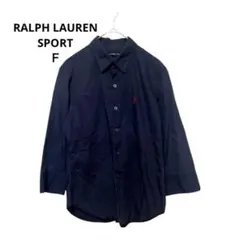ラルフローレン 七分袖シャツ ネイビー ポニーSLIM FIT レディースF