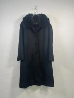 PURE CASHMERE カシミヤ100％ロングコート ブラック 11AR