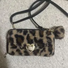 ヒョウ柄ファーショルダーバッグ