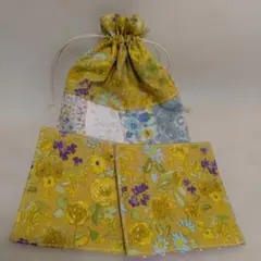 花柄布製巾着袋