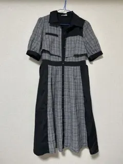 axes femme バイカラーワンピース