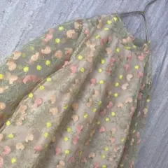 ヴィンテージ ブラウス 半袖 お花刺繍 アンティーク シアー 古着 