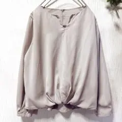 グリーンレーベルリラクシング ブラウス グレージュ オフィス フォーマル L