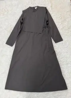 mici レイヤードワンピース　ロング　ブラウンカーキのサムネイル