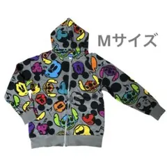 美品✨東京ディズニーリゾート カラフルキャラクター柄 フルジップパーカー