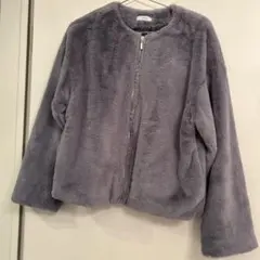 フェイクファー ジャケット グレー