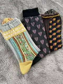 ANTIQUE PATCH他★ソックス★3足組のサムネイル