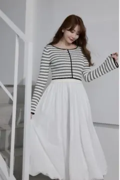 her lip to Docking Knit Balloon Dress