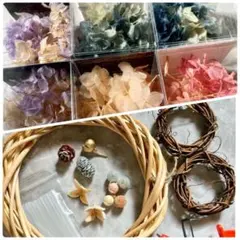 プリザーブドフラワー ＊制作キット＊ あじさい、リース　クリスマスリース