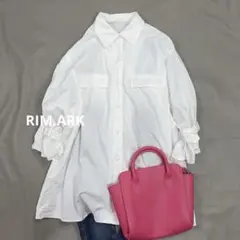 RIM.ARK カフベルテッドビッグシャツ 白 Fのサムネイル