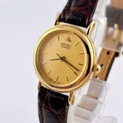 【デッドストック/電池交換済】SEIKO　レディース腕時計　ゴールド　クォーツ