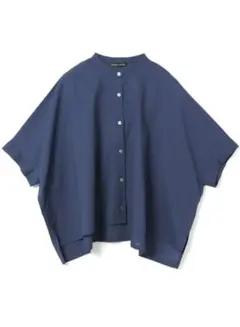mizuiro ind リネンスタンドカラーワイドシャツ
