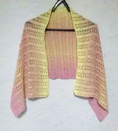 ショール ひざ掛け ストール ハンドメイド かぎ針編み グラデーション