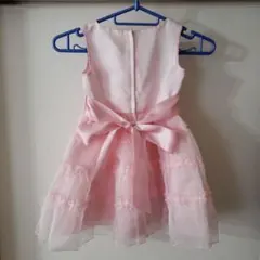 フォーマルドレス 95cm 97cm 入園式 結婚式 ピンク コサージュ ワンピ