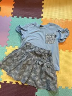 BeBeチェック柄スカート　GREEN LAVEL Tシャツ　セット