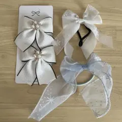 リボンヘアアクセサリー3点セット　入園式　入学式