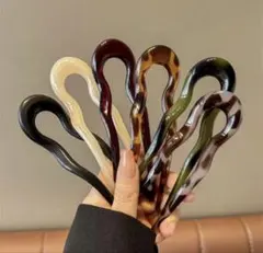 U字コーム かんざし 6色セット おしゃれヘアピン ヘアアクセサリー エレガントのサムネイル