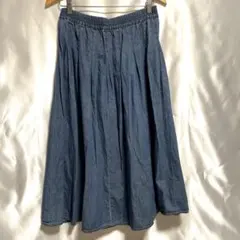 デニムフレアスカート ゴムウエスト