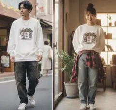 【USA製】90s フルーツオブザルーム 紋章スウェット XL 白