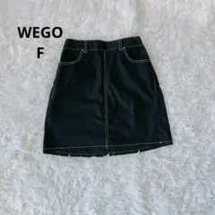 WEGO 台形ミニスカート F ブラック ステッチ カジュアル
