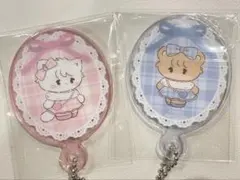リルアラモード ×GiGO チェックアクリルミラーキーホルダー　ムース　ラテ