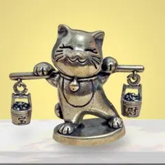 金運 招き猫 真鍮 置物 開運 オブジェ ゴールド 縁起物 ブラス brassのサムネイル