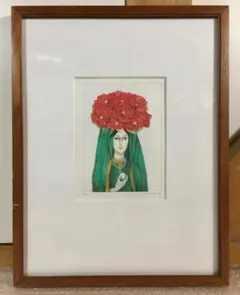 【GWセール❗️】【即日発送❗️】水森亜土　セ・マニフィーク　版画　フレーム付き GWセール❗️】【即日発送❗️】水森亜土 セ・マニフィーク 版画