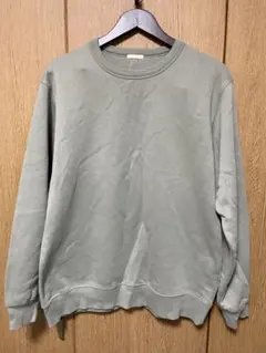 GU メンズ　スウェットシャツ　L 裏起毛　グリーン　緑