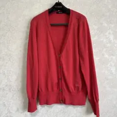 Aquascutumアクアスキュータムピンクレッド綿100%カーディガンL