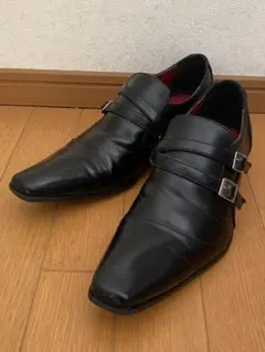 【値下げ】合皮レザーシューズ　ダブルモンクストラップ