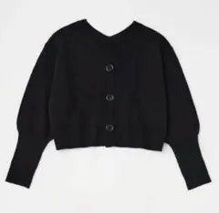 ★新品★AZUL by mossy H/Bニットカーディガン 黒 ブラック L