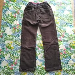 140 男子　ダークブラウン ストレートパンツ ウエストゴム付き