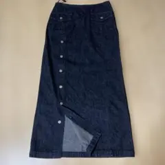 お値下げBIGI ビギ　ロングスカート　デニムスカート綿100% ネイビー　美品のサムネイル