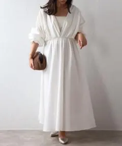 Bonjour Sagan前後2WAYキャンディースリーブディープVワンピース