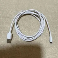 Lightningケーブル USB端子 2m ホワイト