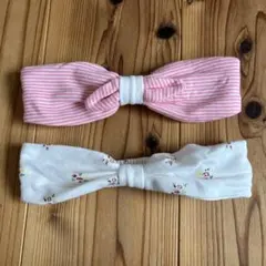 プチバトー リボンヘアバンド2点セット
