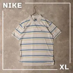美品 Y2K ナイキ ストライプ ポロシャツ ビッグシルエット XL