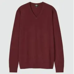 UNIQLO エクストラファインＶネックセーター 429065 WINE 4XL