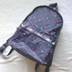 レスポートサック　ドット　リュック　デイパック　グレー　美品　人気　軽量
