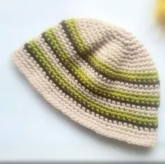 ボーダー　33 クラッシャーハット　クロシェハット　バケットハット