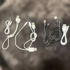 USBケーブル 6本セット ホワイト ブラック