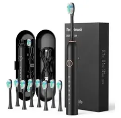 電動歯ブラシ 音波式 電動ハブラシ 横振り IPX7防水 6モード音波歯ブラシ