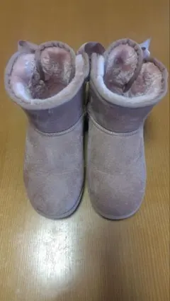 ピンク リボン付き スエードブーツ21cm