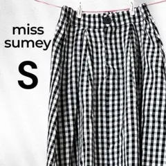 ギンガムチェック ロングスカート スカート 膝下丈 モノトーンS