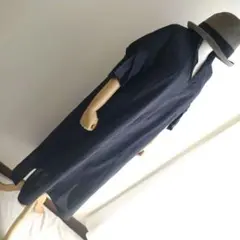 ticca 麻 ツイストスリーブシャツ ワンピース ロング 黒のサムネイル