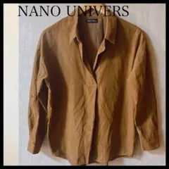 NANO UNIVERS バックタック ワイドシャツ　トップス　シャツ　長袖　茶