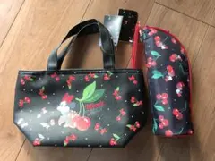 Disney ミニー　ランチトート＆ペットボトルカバー　保冷・保温　さくらんぼのサムネイル
