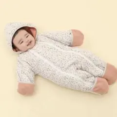 【美品】キムラタン　ジャンプスーツ　花柄　ピンク